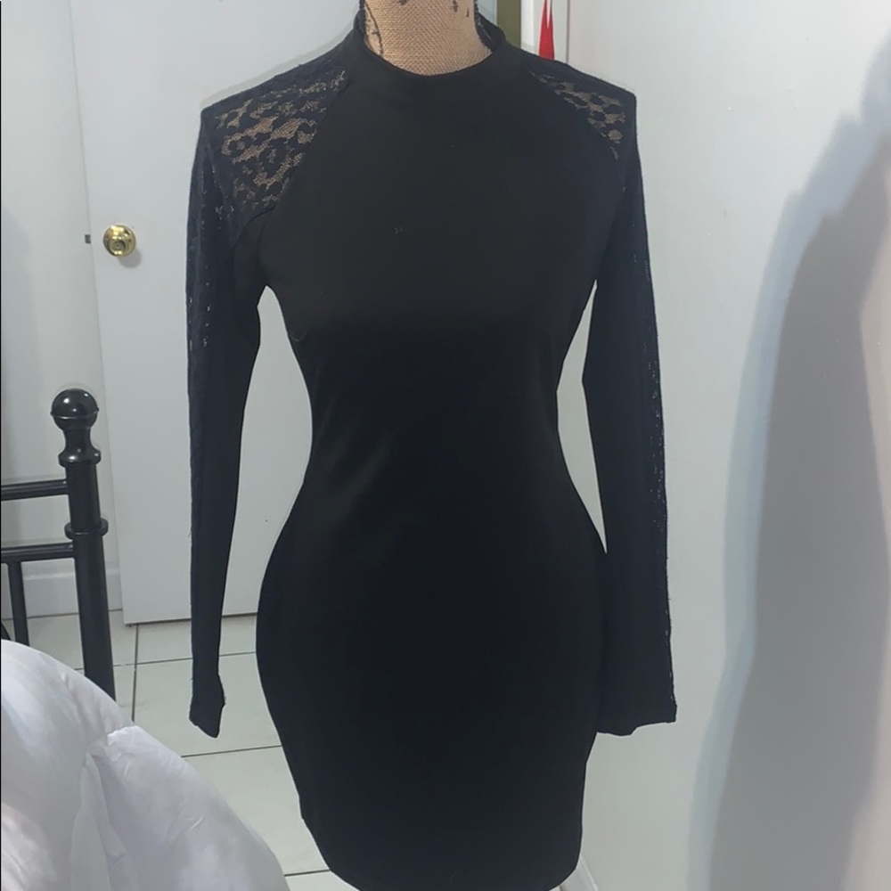Black tight dress